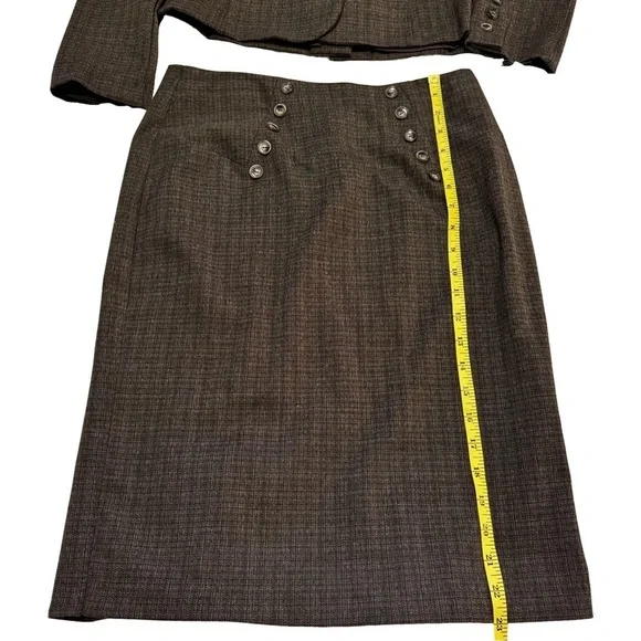 Vintage BCX Women's Brown Tweed Skirt Suit Set Skirt SZ 5 Jacket Size Large NWT - Picture 13 of 16